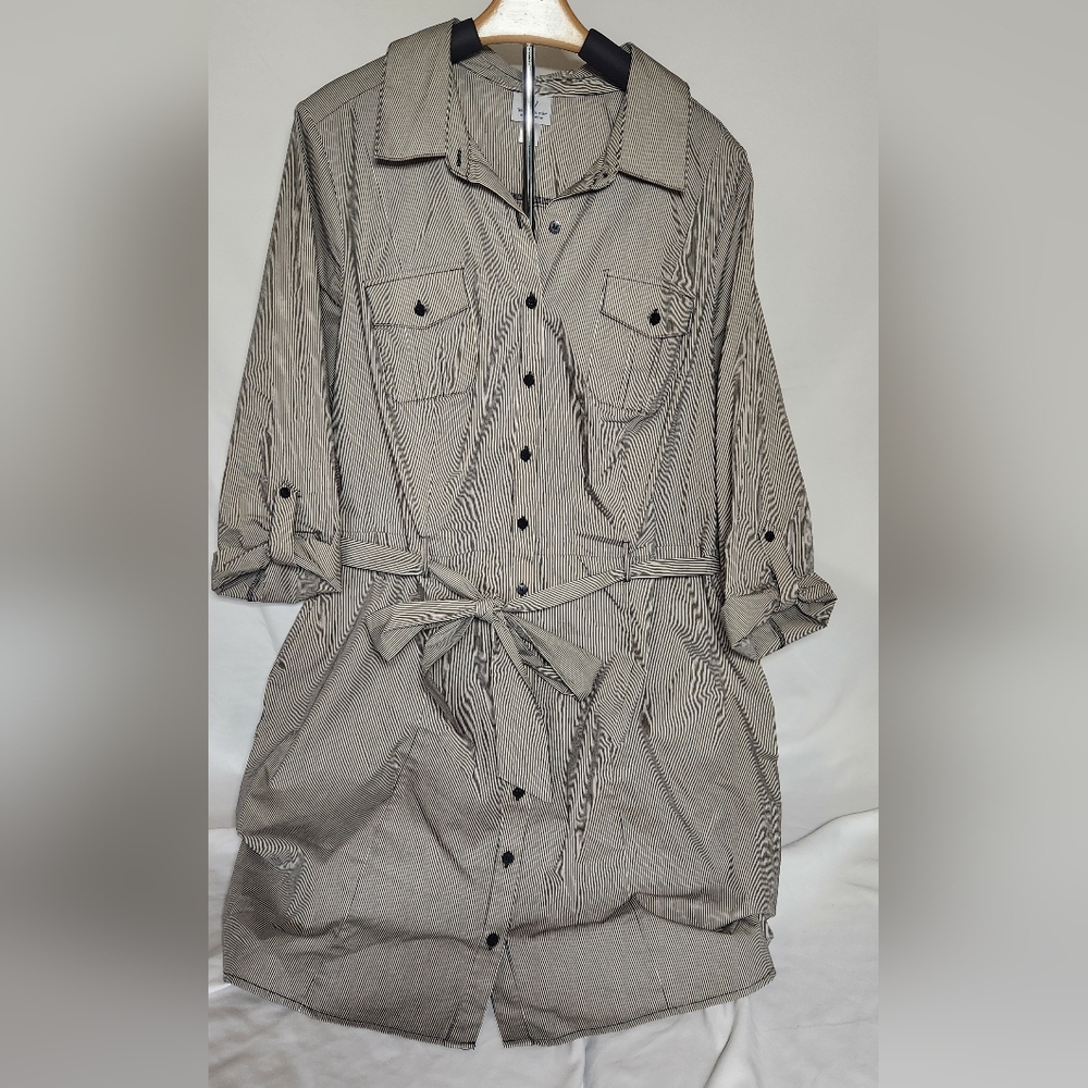 NWOT Worthington Woman Stretch stripes shirt dress, size 2X